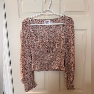 Princess Polly Red and White Floral Blouse